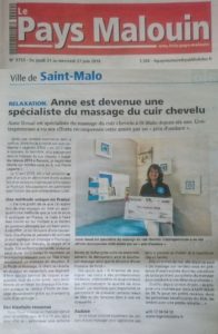 2018-06-21 Le Pays Malouin Anne est devenue un spécialiste du massage du cuir chevelu