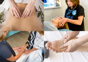 Massage relaxant du visage, des mains, du dos et des pieds