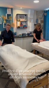 Salle de massage à Saint-Malo à Paramé préparée pour une séance de bien-être en duo chez Légèreté d'Être
